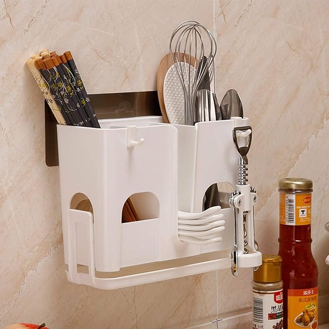 Buy JFUIOTU Plastic Wall Mounted Kitchen Cutlery Holder Organizer Stand