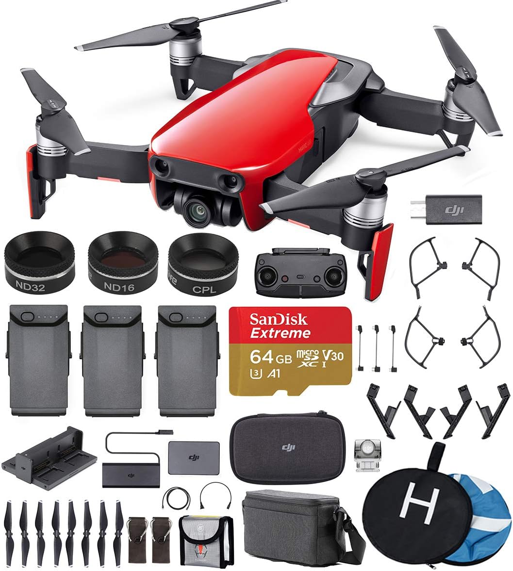 dji mavic air flame red fly more combo