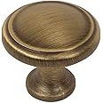 Cosmas 25 Pack 5982BAB Brushed Antique Brass Cabinet Hardware Round Knob - 1-1/8" Diameter