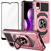 Ailiber for TCL Alcatel 30Z T602DL/30 LE Case, Screen Protector-Rose Gold | 360&deg;Ring Stand for Magnetic Car Mount, Snug-Fit Slim Dual Layer Shockproof, Soft Rubber Full Body Heavy Duty Protection Cover