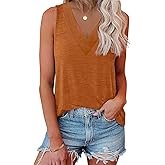 EyMuse Women V Neck Tank Tops Summer Sleeveless Tunic Casual Basic Shirts True Classic Tees Cute Trendy Clothes