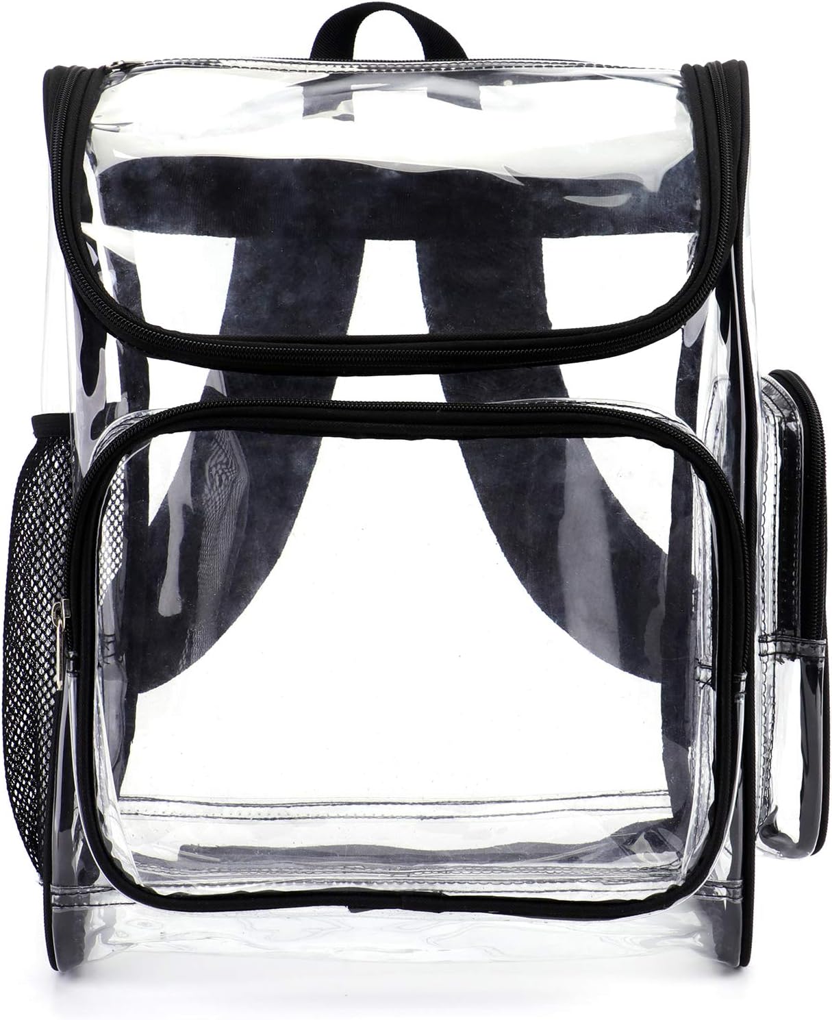 Clear Backpack,Durable PVC Heavy Duty Transparent Backpack Multi-Pockets Good For School,Work,Sports,Stadium,Work,Travel,Outdoor