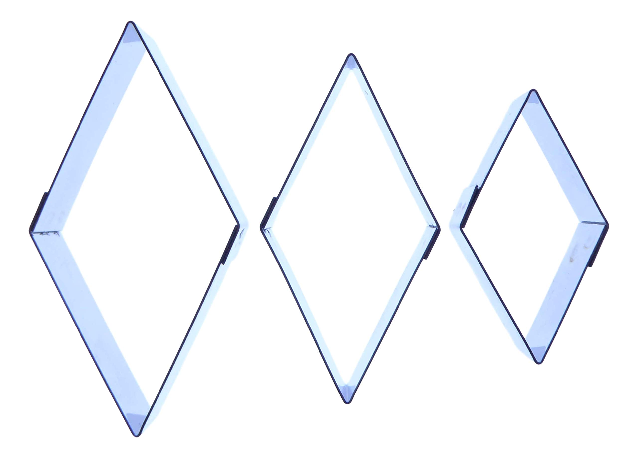 Diamond Cutter Set (40/50/60mm) - Stainless Steel Sugarcraft Cutter - Valley Cutter Company - Sugarcraft, Cake Decorating, Polymer and Precious Metal Clay