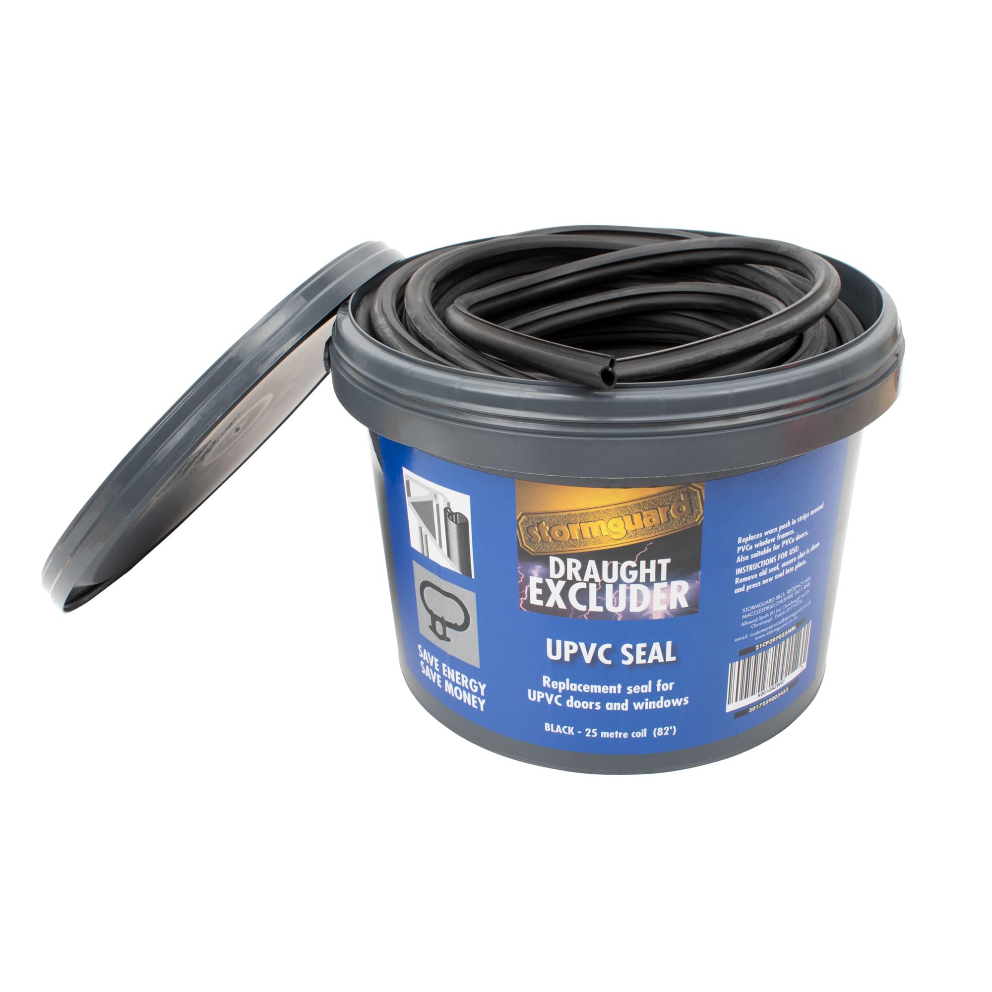 Stormguard 25 m Black UPVC Rubber Door and Window Seal Replacement