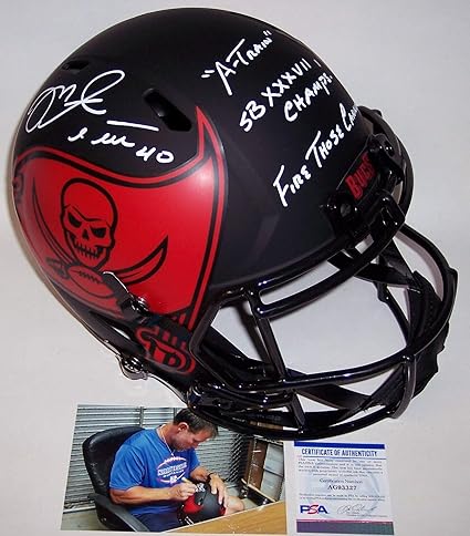 mike alstott signed helmet