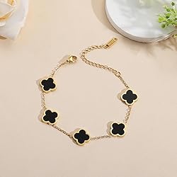 AIPPK 18K Gold Plated Clover Lucky Bracelet