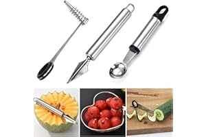 Vegetable Spiralizer Stainless Steel Spiral Cutter Set, Zucchini Spiralizer with Fruit Carving Tools for Potatoes Slicing, Me