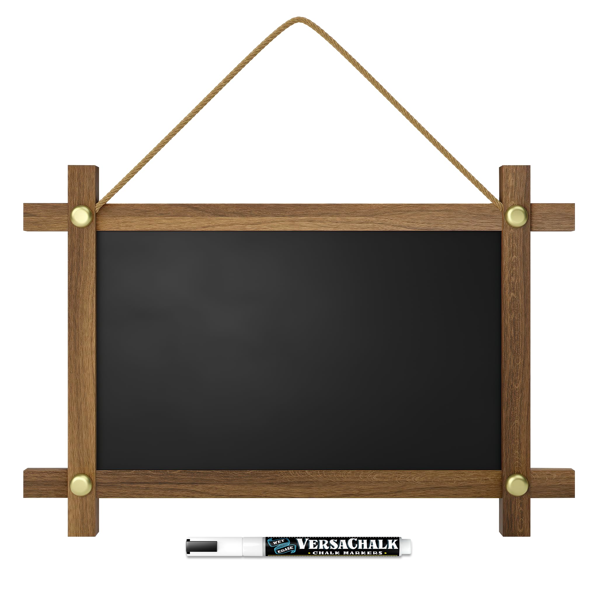Magnetic Chalk Boards with Frame by VersaChalk (15x10 Industrial, Porcelain, Double Sided) Rustic Hanging Chalkboard Signs for Business, Bistro Kitchen, Menu, Sidewalk, Parties, Classroom, Wedding
