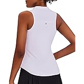 PINSPARK Women Golf Shirts Sleeveless UPF 50+ Tennis Polo Shirts 1/4 Zip with Collar Racerback Tank Tops Pickleball Shirts