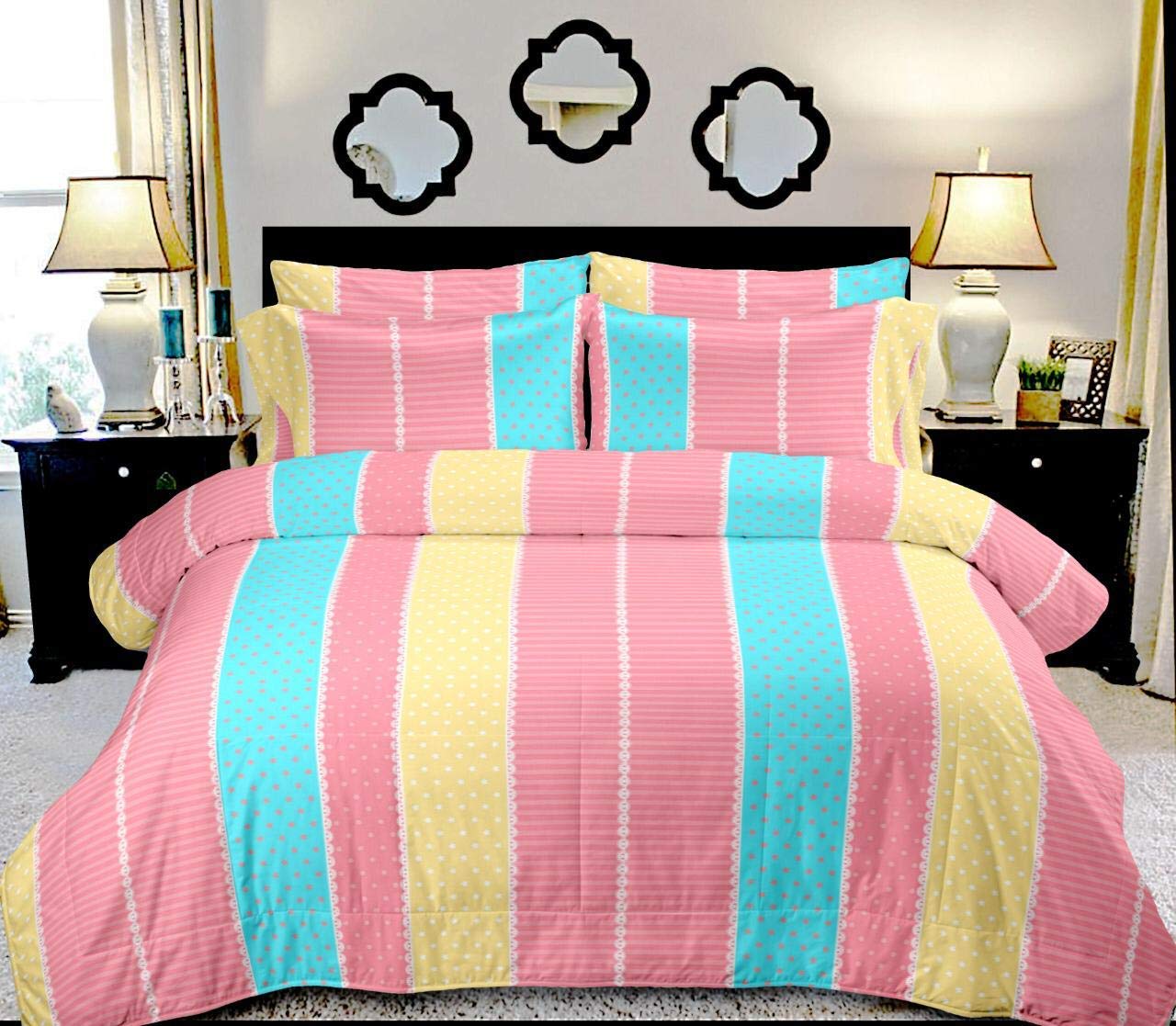 SHOPINGTRADE 160 TC Printed Double Bed Sheet with 100 Cotton Double