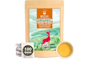 WT WEETEE Organic Oolong Tea Bags, Organic Oolong Tea 100 Count, Mild & Refreshing, Natural Caffein, Unsweetened Healthy Tea 
