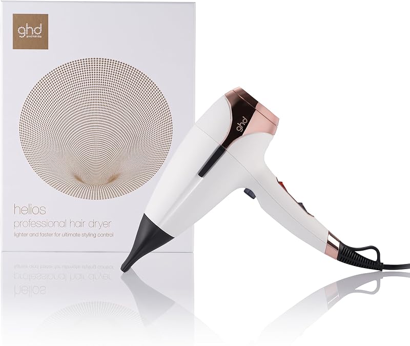 ghd Helios Professional Hair Dryer White UK Plug 2200W Aeroprecis Ionic