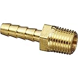 Anderson Metals 57001-0404 Brass Hose Fitting, Adapter, 1/4" Barb x 1/4" NPT Male Pipe