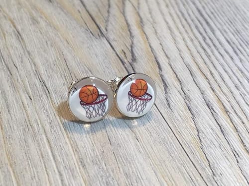 Basketball 925 Sterling Silber 10mm Ohrringe Ohrstecker