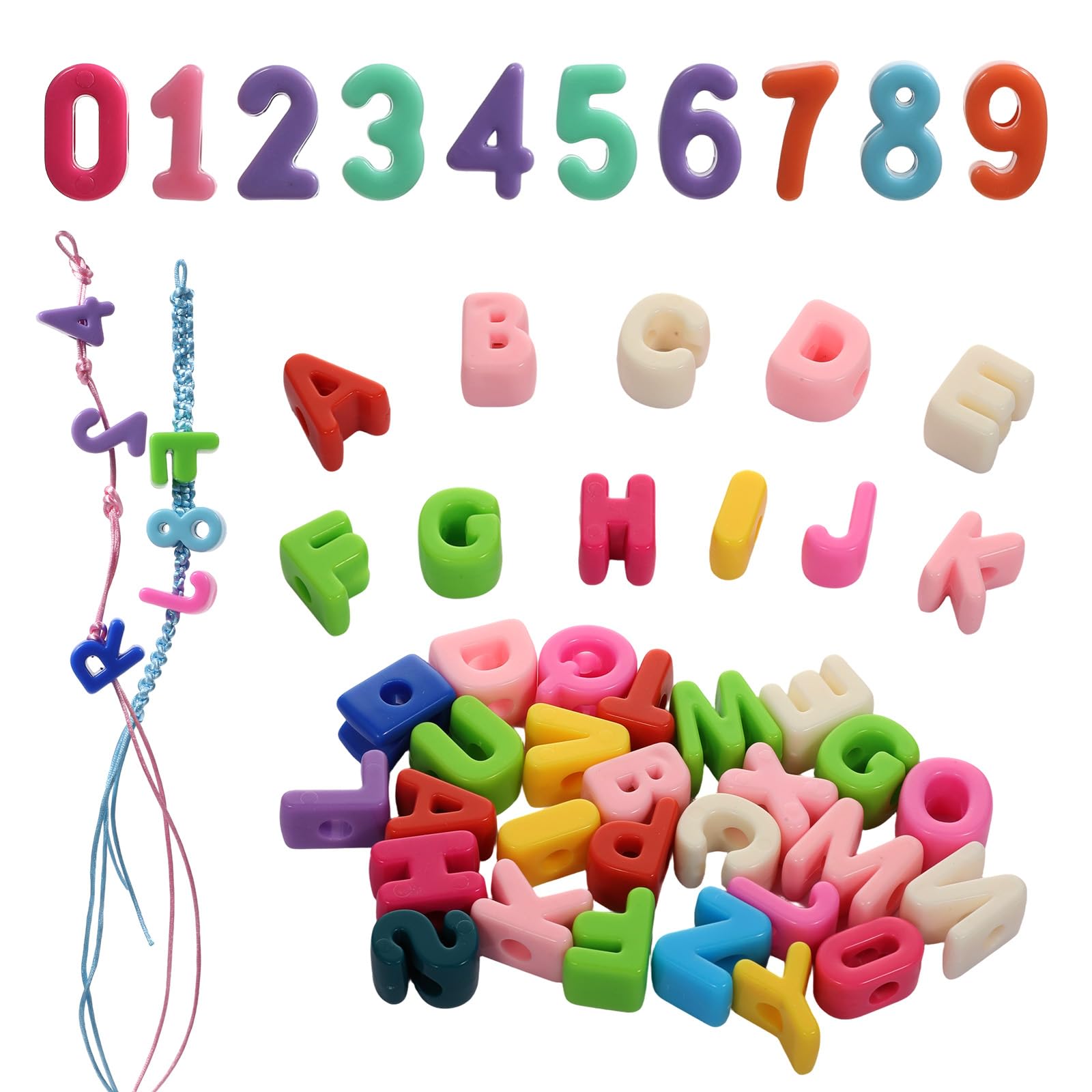 Photo 1 of 36 PCS Large Letter Beads, Multicolor Acrylic Bubble Letter Number Beads, Big Letter and Number Bead for DIY Crafts Jewelry Making, Bracelets, Necklaces, Keychains Projects