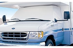 ADCO 2407 White Class C Ford 1997-2008 Windshield Cover (RV Motorhome with Mirror Cutouts)