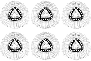 QULABLE 6 Pack EasyWring Spin Mop Refill - Spin Mop Replacement Head Compatible with O-Ceda, Microfiber Spin Mop Refill Easy Cleaning Floor Spinning Heads Mop, Mop Head Replacement for Floor Cleaning