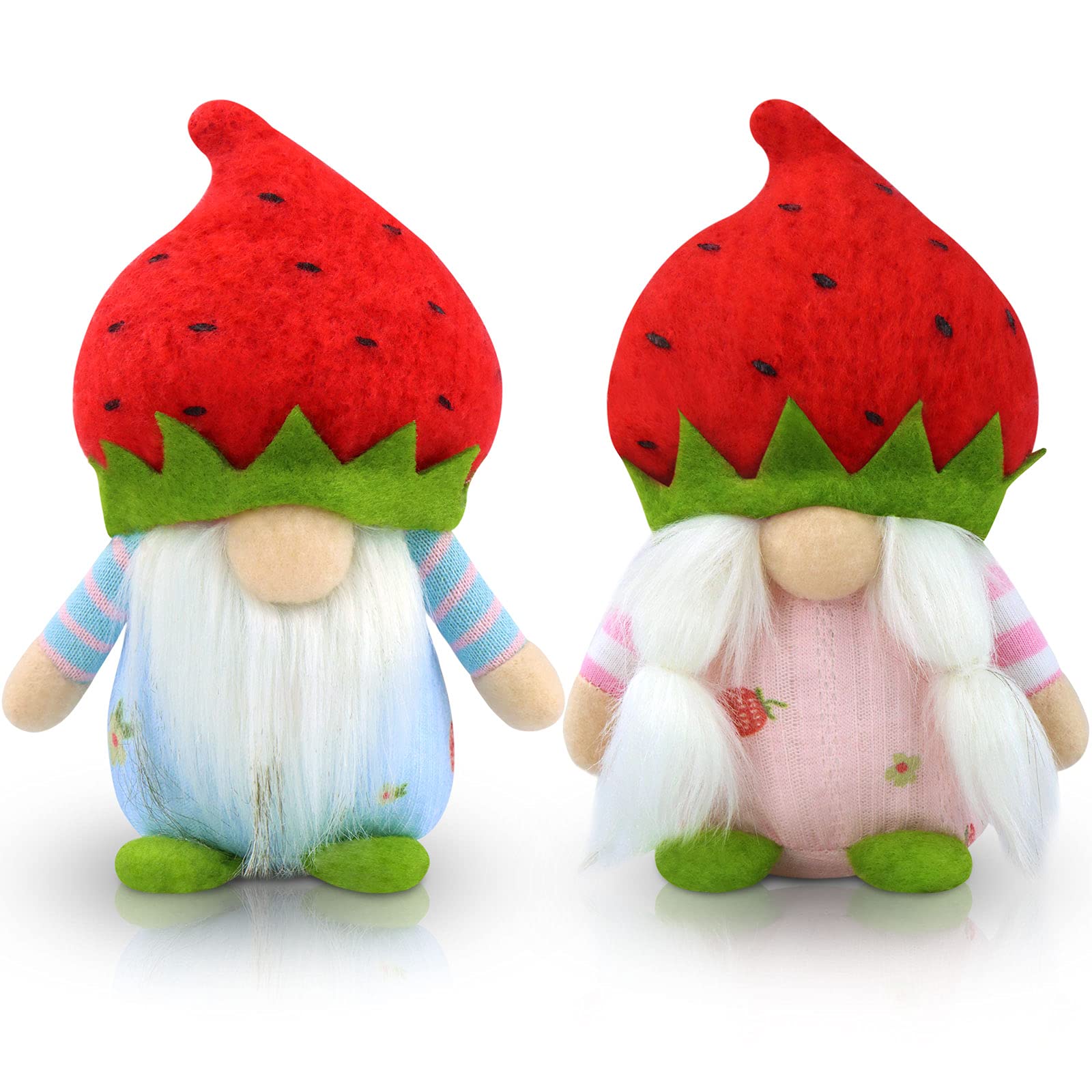 Gehydy Set of 2 Spring Gonk Decoration for Home Kitchen Farmhouse Decor Strawberry Gnomes Handmade Scandinavian Tomte Decor