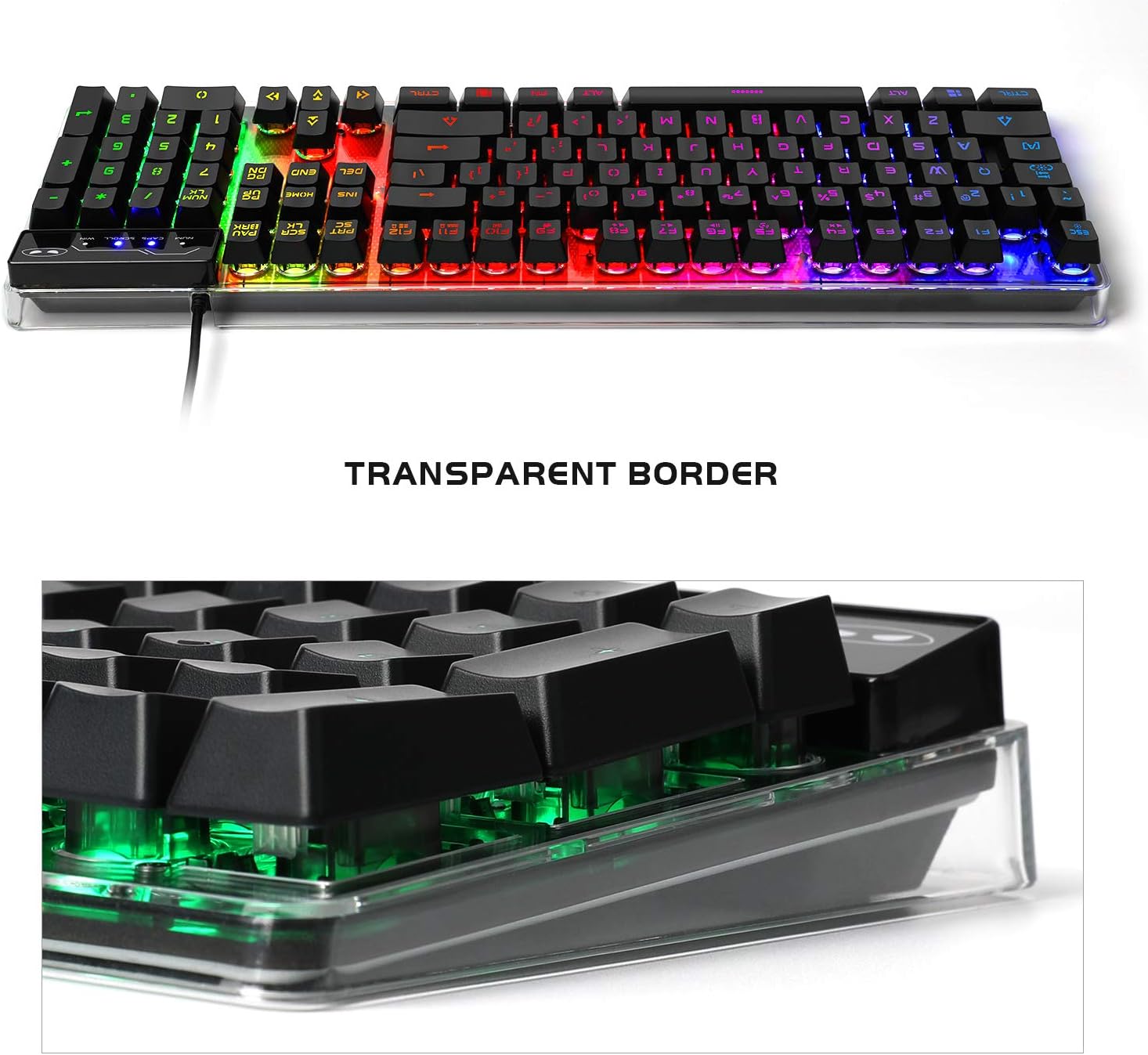 Gaming Keyboard and Mouse Combo, K1 LED Rainbow Backlit Keyboard with 104 Key Computer PC Gaming Keyboard for PC/Laptop: Computers & Accessories