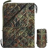 GHILEO Camo Poncho Liner, Army Blanket, Military Sleeping Bag, with A Compression Carrying Bag, for Traveling, Hiking, Camping, Outdoor Survival, Car Blanket