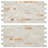 AULIGET Faux Stone Peel and Stick Backsplash, Beige