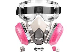 VOCITXI Respirator Mask with 60921 Filters - Reusable Half Facepiece Cover with Anti-Fog Safety Goggle Set Against Organic Vapors Dustb Fumes Used for Painting, Chemical, Welding, Cutting