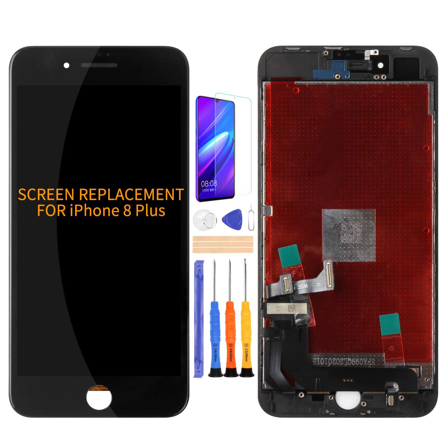 For iPhone 8 Plus LCD Screen 8 Plus Screen Replacement A1864 Display Touch Digitizer Assembly A1897, A1898, A1899 Repair Parts Kits