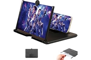MeiAid 2026 Upgraded Big Screen Phone Magnifier,3D HD Screen Amplifier with Foldable Stand, Portable Mobile Magnifier for Movies & Gaming, Universal Compatible with All Smartphones (10in)