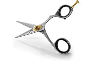 BRV MEN Professional Mustache & Beard Trimming Scissors - 5.5" | High Carbon Stainless Steel & Hammer Forged Mustache Scissors | Razor Sharp Facial Hair Trimming Shears (RIGHT HANDED - Silver)