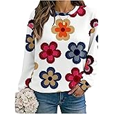 SOLY HUX Women's Floral Sweatshirt Long Sleeve Crew Neck Casual Pullover Tops Fall Clothes