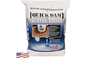 Quick Dam WUB210-2 Water Activated Flood Barrier – 10 ft, 2-Pack, Orange – Indoor Leak Protection, Absorbs 3.1 Gallons Each, Swells to 2.5" High
