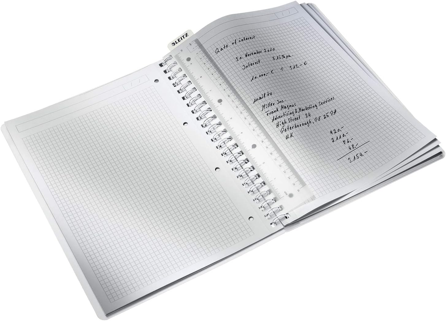 Leitz A4 Flexible Cover Notebook, Pink (Wire Bound, 80 Sheets, Squared Paper, 90 gsm Ivory Paper, Wow Range), Pack of 1 - Image 4
