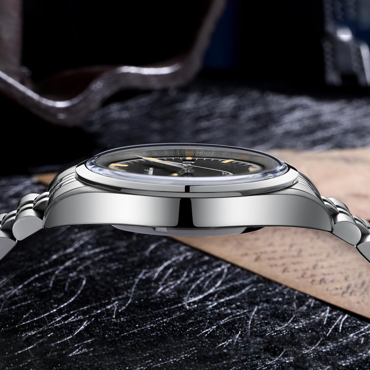 ADDIESDIVE 39 MM Luxury Mechanical Watch for Men Automatic NH35a Matte Black Dial Convex Glass Retro Luminious Steel