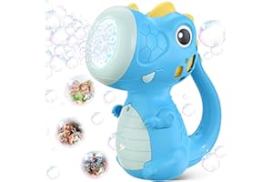 OSIMILY Dinosaur Bubble Machine,Dino Bubble Wand for Kids,Musical & Light Up Fun Bubble Gun Blower,Cool Outdoor Dinosaur Toys for Kid,Birthday Gifts for Ages 3 4 5 6 7 8 Year Boys & Girls(Blue)