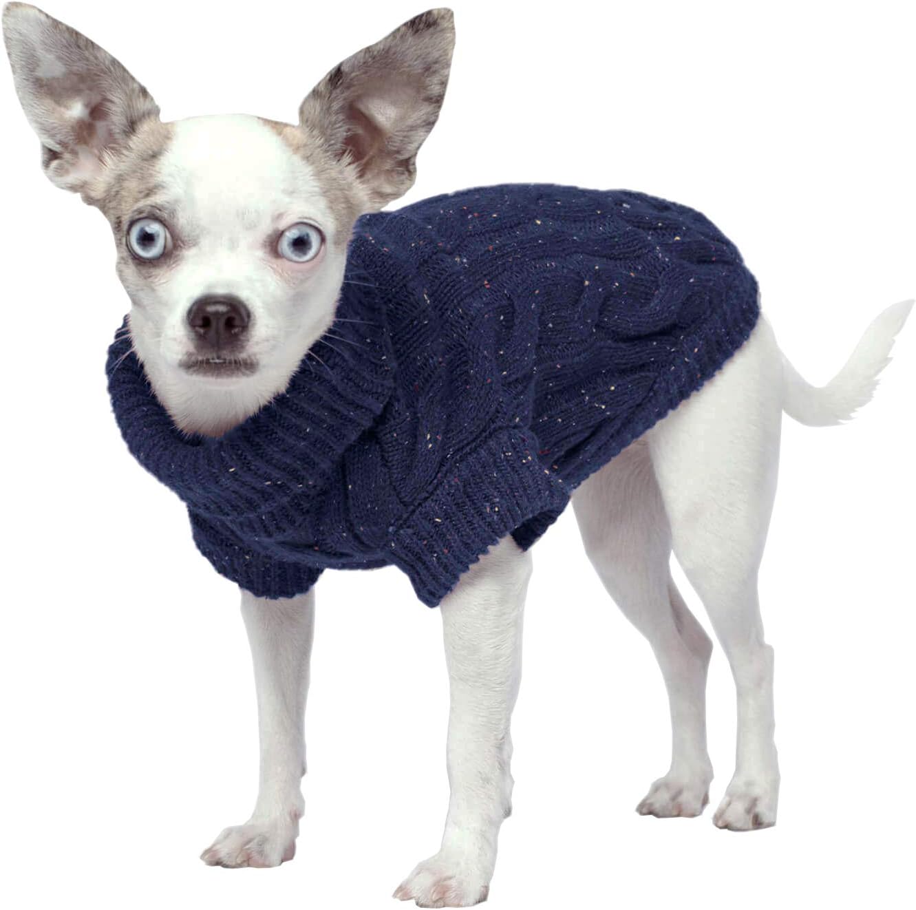 Canada Pooch Cp01292 Cambridge Cableknit Sweater Blue Size 12