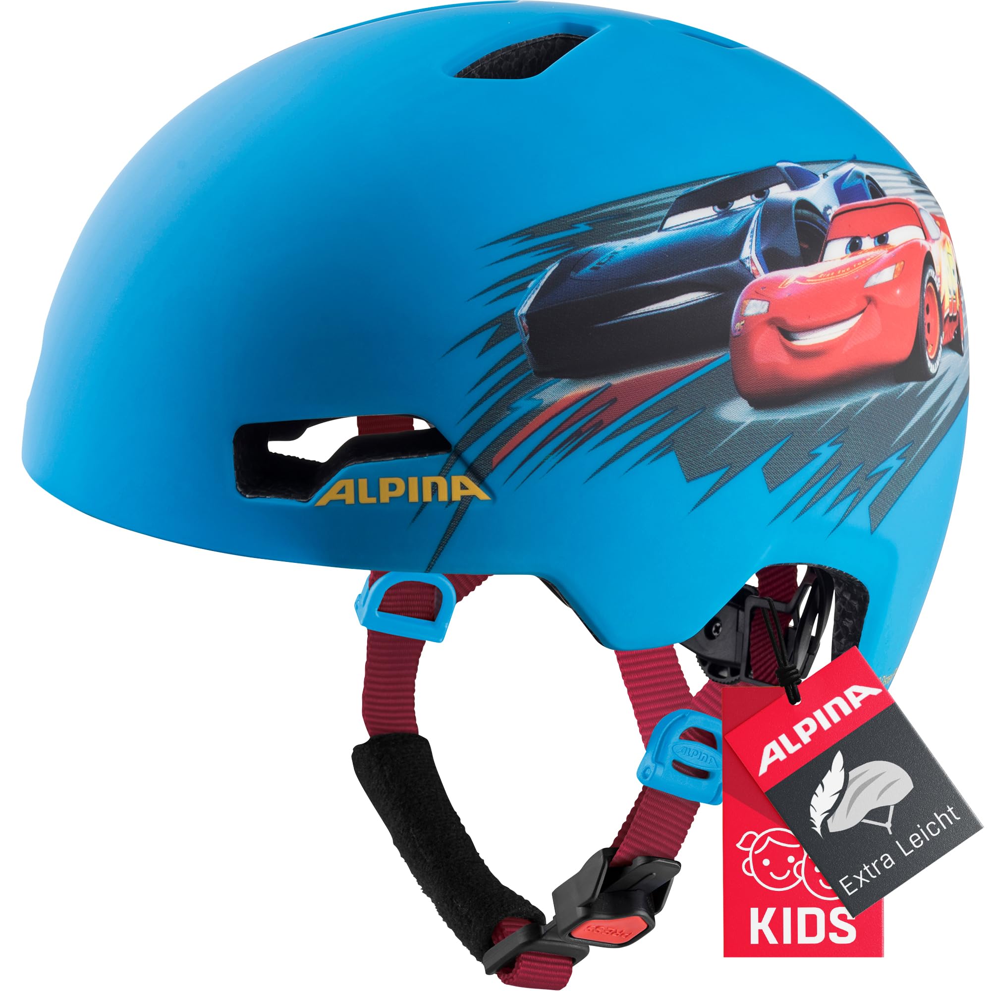 ALPINA Unisex - Children, HACKNEY DISNEY cycling helmet, Cars, 47-51 cm