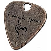 JUPPE Birthday Gifts For Husband or Wife, Bronze Metal Guitar Picks & Bass Picks, I Pick You Guitar Pick Music Gifts For Him Her Boyfriend Girlfriend (I Pick You)