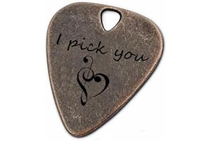 JUPPE Birthday Gifts For Husband or Wife, Bronze Metal Guitar Picks & Bass Picks, I Pick You Guitar Pick Music Gifts For Him Her Boyfriend Girlfriend (I Pick You)