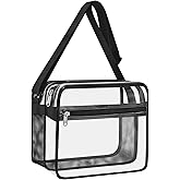Mildbeer Clear Messenger Bag – Dry-Wet Compartments Crossbody Bag for Stadium Events, Beach & Pool, Adjustable Strap