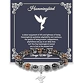 Hummingbird Gifts for Women, Motivational Gifts for Mom, Mothers Day Hummingbird Bracelet, Strength Bracelets for Women, Gifts for Her, Anxiety Bracelet, Stretch Natural Stone Beaded Bracelets