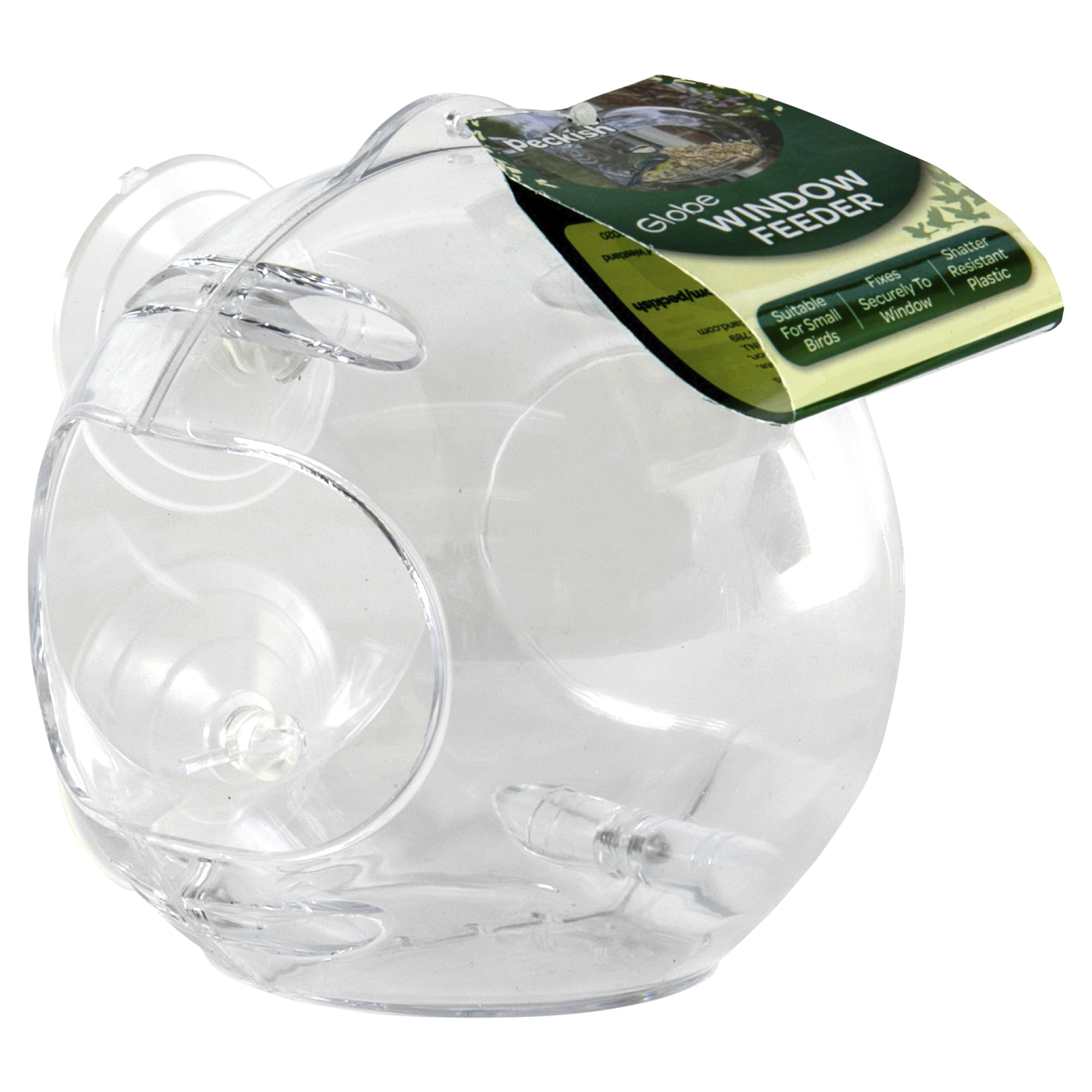 Peckish 60051263 Window Bird Feeder, Natural, 14.0 cm*12.5 cm*12.5 cm