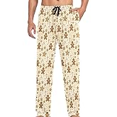 JUNZAN Pajama Bottoms for Men Christmas Gingerbread Mens Cotton Pajama Pants Lounge Sleep Pants Light Blue