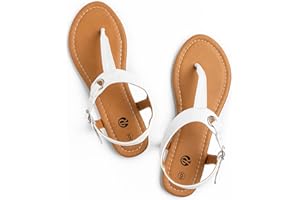 Rekayla Flat Thong Sandals with T-Strap and Adjustable Ankle Buckle for Women
