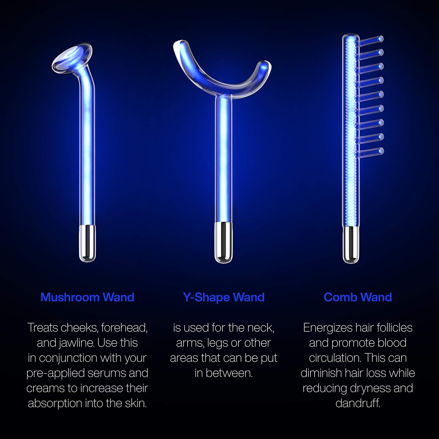 NuDerma Clinical Skin Therapy Wand - Portable Handheld High Frequency Skin Therapy Machine w 6 FUSION Neon + Argon Wands - Natural Acne Treatment - Skin Tightening - Wrinkle Reducing - Facial Skin: Beauty