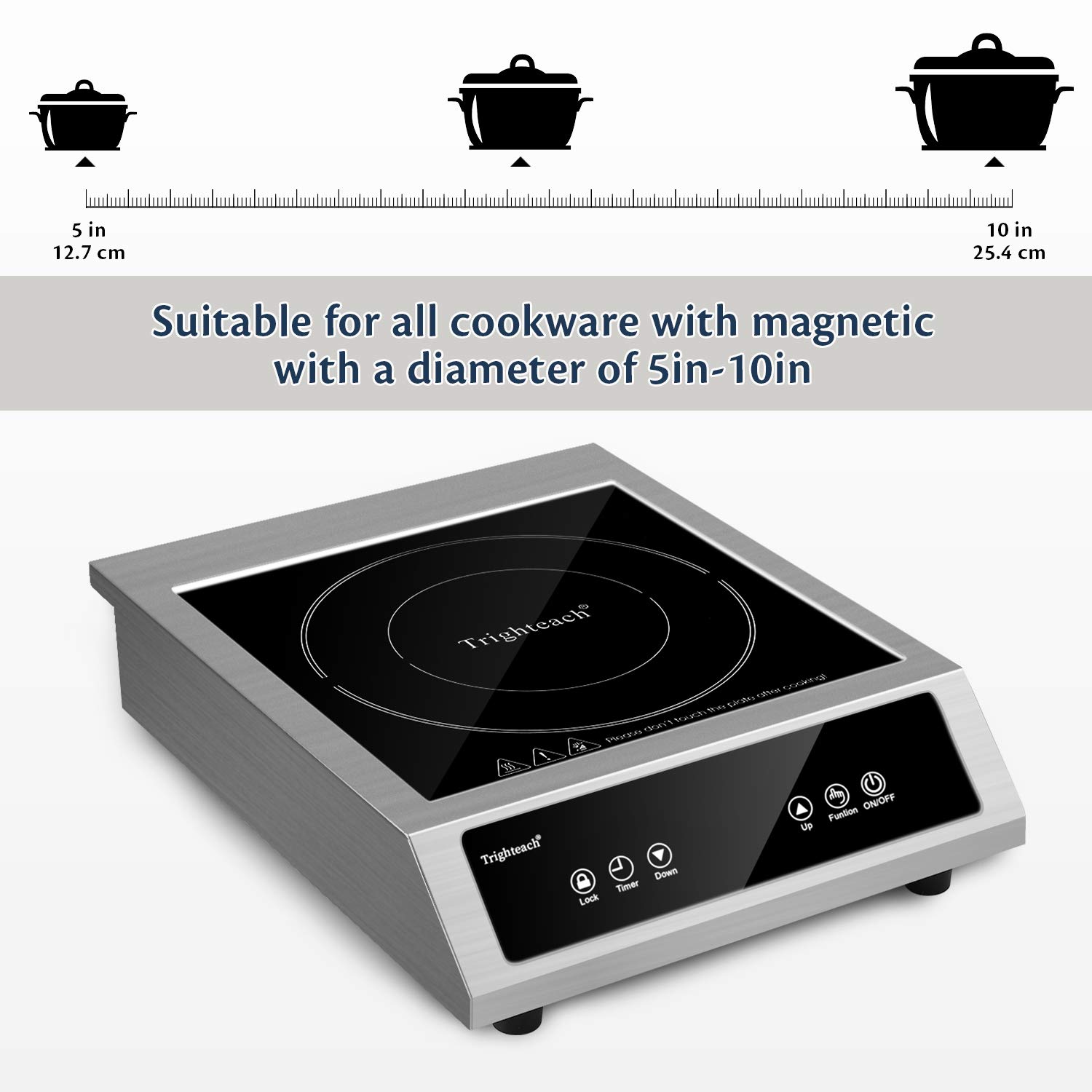 Trighteach Professional Portable Induction Cooktop, 1800W Single