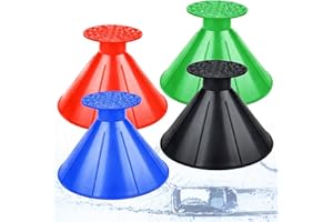 VEGEPEEL 2026 Car Ice Scraper,Snow Scraper,Magical Ice Scrapers for Car Windshield,4 Pcs Portable Multifunctional Snow Remover Wiper,Upgrade 2-in-1 Refueling and Deicing Removal,Universal for Bus, Truck, SUV