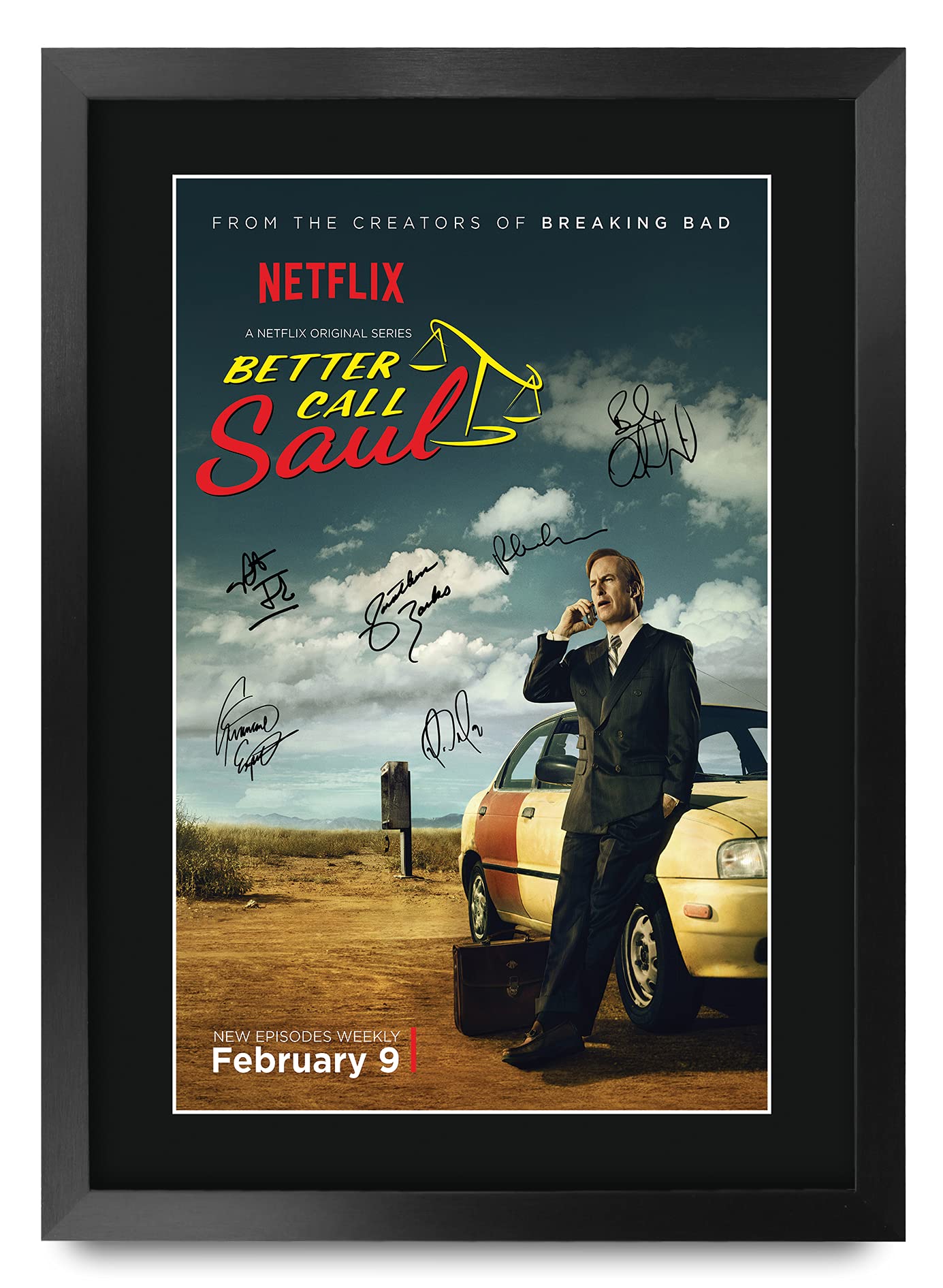 HWC Trading Better Call Saul Gifts Printed Signed Autograph Picture for TV Memorabilia Fans - A3 Framed