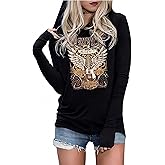 Live by The Sun Love by The Moon Hoodie Women's Sun and Moon Casual Long Sleeve Sweatshirt Round Neck Pullover Tops