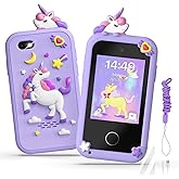 Kids Smart Phone Toys for Girls,Christmas Birthday Gifts for Girls Age 3-10 Kids Cell Phone Toys with 2.8" Touchscreen 20 Learning Games Dual Camera Music Player, 8G SD Card