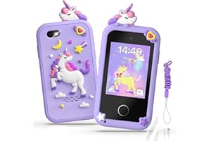 SNOWCINDA Kids Smart Phone Toys for Girls,Christmas Birthday Gifts for Girls Age 3-10 Kids Cell Phone Toys with 2.8" Touchscreen 20 Learning Games Dual Camera Music Player, 8G SD Card